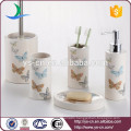 Wholesale eco-friendly ceramic butterfly design bathroom accessories